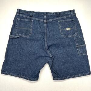 Wrangler Carpenter Denim Shorts Men's Size 46X10 Dark Wash Blue 100% Cotton